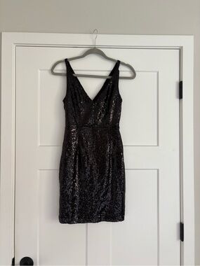 Lulus Black Sequin Bodycon Dress • Size XS